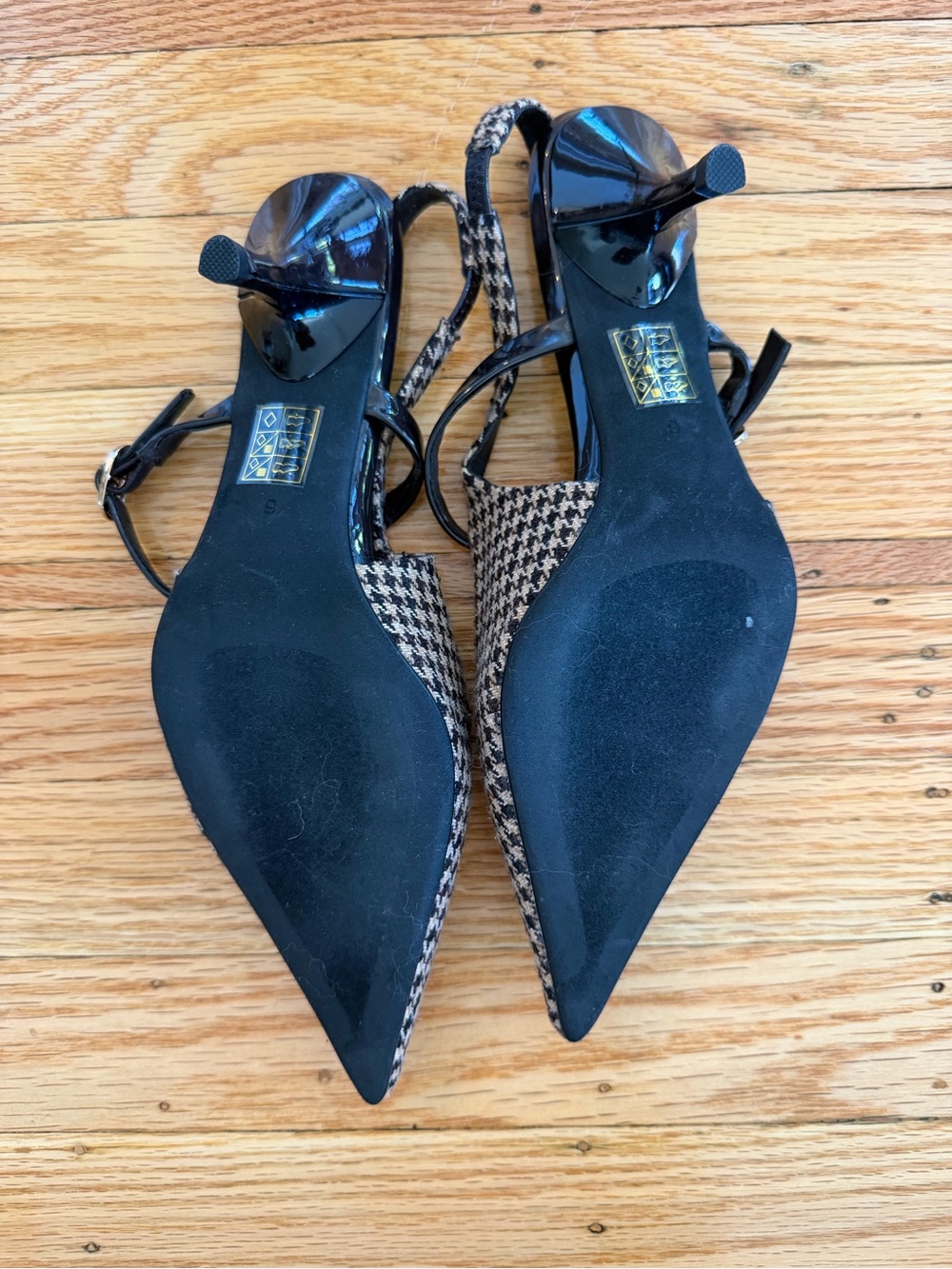 NWOT Jeffrey Campbell Houndstooth Pointed Slingbacks - Picture 3 of 4